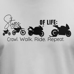 "Crawl Walk Ride Repeat" Motorcycle Evolution Graphic Tee